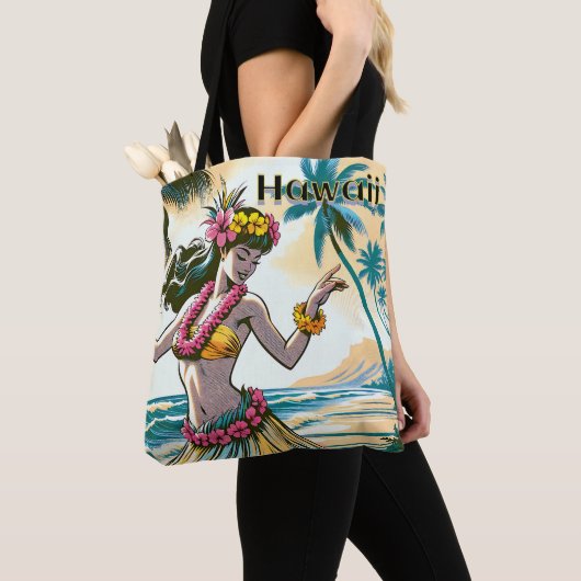 Aloha | Hawaii Hula Dancer op het strand Tote Bag (Dichtbij)