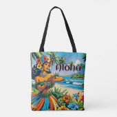 Aloha | Hawaii Hula Dancer op het strand Tote Bag (Achterkant)