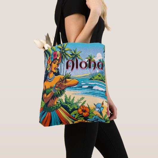 Aloha | Hawaii Hula Dancer op het strand Tote Bag (Dichtbij)