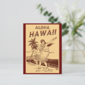 Aloha Hawaii Hula Girl   Briefkaart (Staand voorkant)