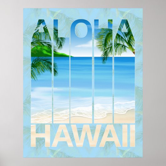 Aloha Hawaii Island Beach Poster (Voorkant)