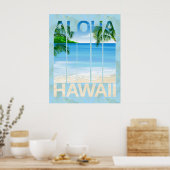 Aloha Hawaii Island Beach Poster (Keuken)
