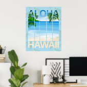 Aloha Hawaii Island Beach Poster (Thuiskantoor)