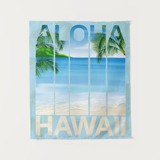 Aloha Hawaii Island Beach Wandkleed (Voorkant)