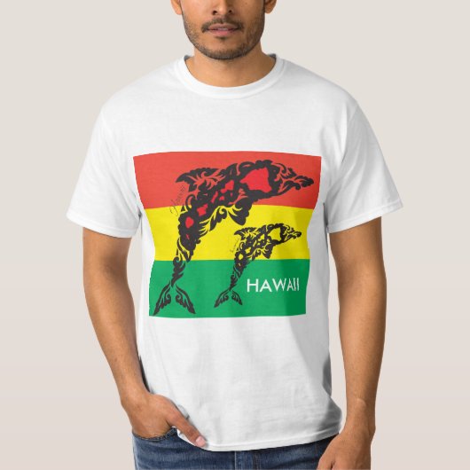 Aloha Hawaii Island Dolfijn T-shirt (Voorkant)