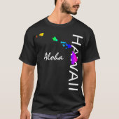 ALOHA - HAWAII ISLANDS NEON REGENBOOG T-SHIRT (Voorkant)