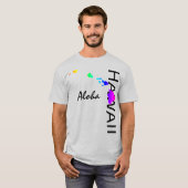 ALOHA - HAWAII ISLANDS NEON REGENBOOG T-SHIRT (Voorkant volledig)