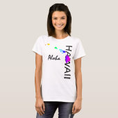 ALOHA - HAWAII ISLANDS NEON REGENBOOG T-SHIRT (Voorkant volledig)