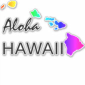 ALOHA - HAWAII ISLANDS REGENBOOG STICKER (Voorkant)