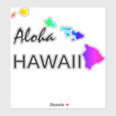 ALOHA - HAWAII ISLANDS REGENBOOG STICKER (Vel)