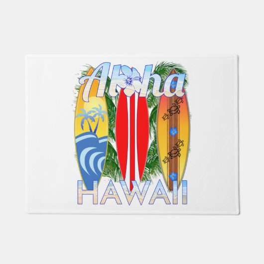 Aloha Hawaii Islands Surfing Deurmat (Voorkant)