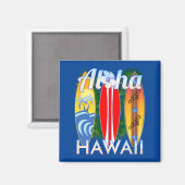 Aloha Hawaii Islands Surfing Magneet (Voorkant / Achterkant)