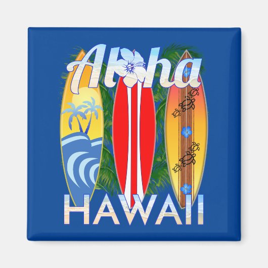 Aloha Hawaii Islands Surfing Magneet (Voorkant)