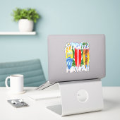 Aloha Hawaii Islands Surfing Sticker (Laptop op bureau)