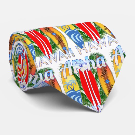 Aloha Hawaii Islands Surfing Stropdas (Opgerold)