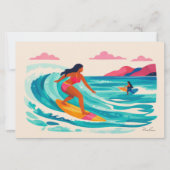 Aloha hawaii kunst surfer blanco binnenkant briefpapier (Voorkant)