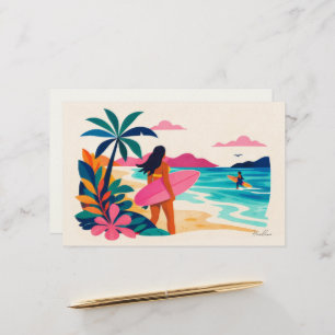 Aloha hawaii kunst surfer blanco binnenkant briefpapier