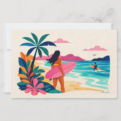 Aloha hawaii kunst surfer blanco binnenkant briefpapier (Voorkant)