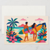Aloha hawaii kunst surfer blanco binnenkant briefpapier (Voorkant / Achterkant)