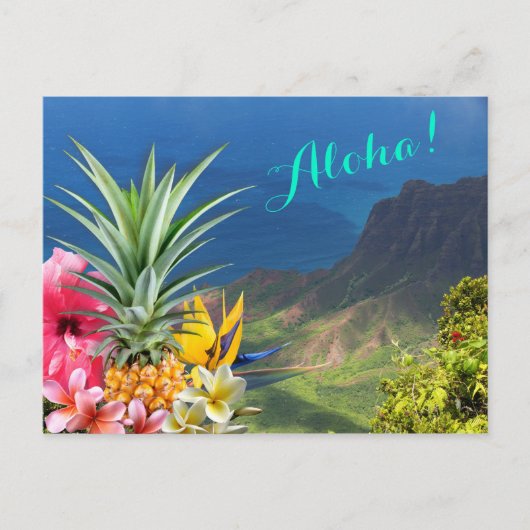Aloha Hawaii landschap en flora Briefkaart (Voorkant)