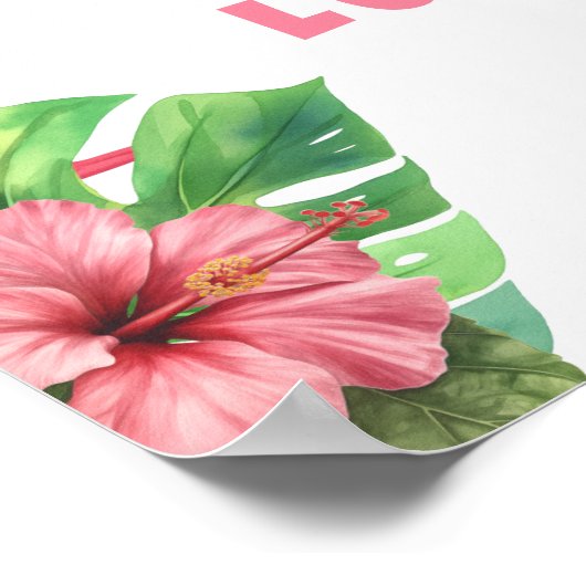 Aloha Hawaii Luau verjaardagsfeestje welkom Poster (Hoek)