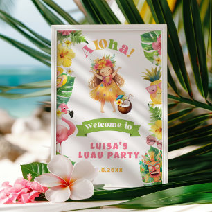 Aloha Hawaii Luau verjaardagsfeestje welkom Poster