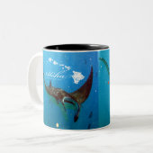 Aloha Hawaii Manta Ray en Hawaï Tweekleurige Koffiemok (Voorkant links)