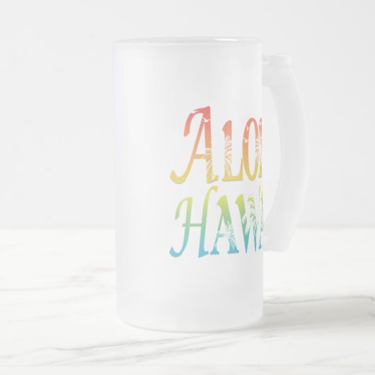 Aloha Hawaii Matglas Bierpul (Voorkant rechts)