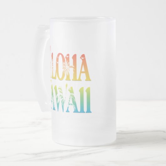 Aloha Hawaii Matglas Bierpul (Voorkant links)