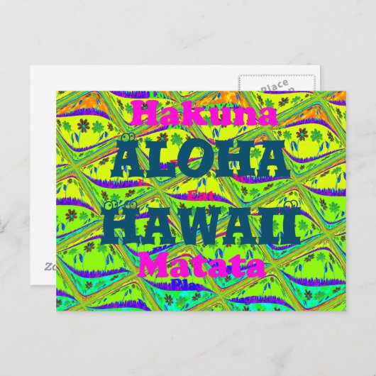 Aloha Hawaii Met liefde voor Hawaii Hakuna Matata Briefkaart (Voorkant / Achterkant)