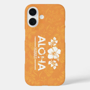 Aloha Hawaii met Oranje Hibiscus telefoonhoes iPhone 16 Hoesje
