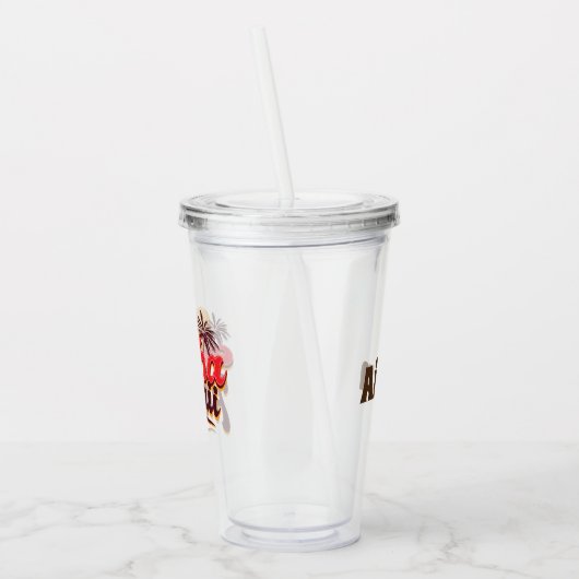 Aloha Hawaii-monogram Acryl Drinkbeker (Links)