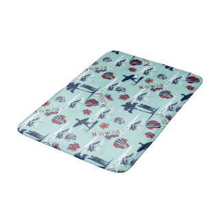 Aloha Hawaii Palm Trees Surf Hawaii Art Pattern Badmat