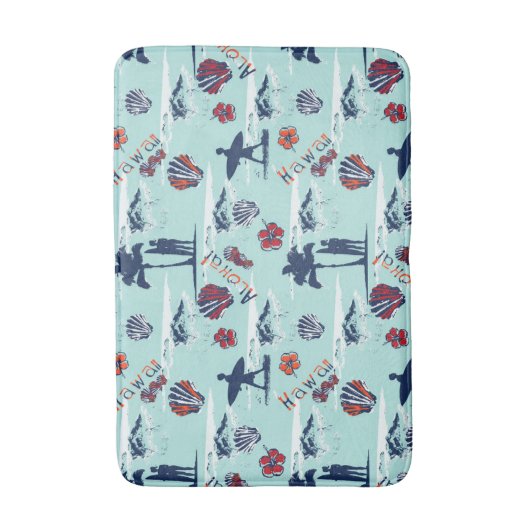 Aloha Hawaii Palm Trees Surf Hawaii Art Pattern Badmat (Voorkant Verticaal)