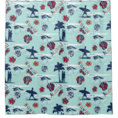 Aloha Hawaii Palm Trees Surf Hawaii Pattern Douchegordijn (Voorkant)