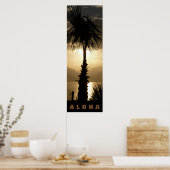 Aloha Hawaii Palm Trees Tropics Sunset Travel Poster (Keuken)