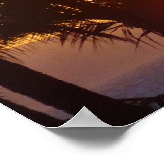 Aloha Hawaii Palm Trees Tropics Sunset Travel Poster (Hoek)