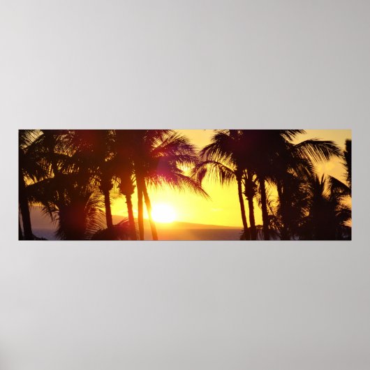 Aloha Hawaii Palm Trees Tropics Sunset Travel Poster (Voorkant)