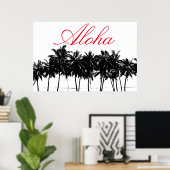Aloha Hawaii Palm Trees Tropics Travel Poster (Thuiskantoor)