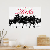 Aloha Hawaii Palm Trees Tropics Travel Poster (Keuken)