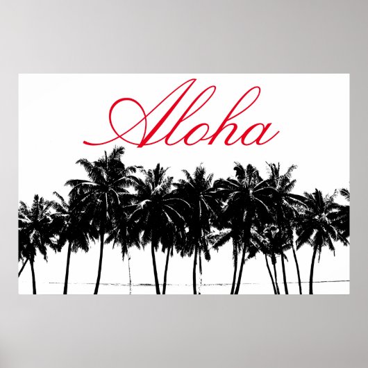 Aloha Hawaii Palm Trees Tropics Travel Poster (Voorkant)
