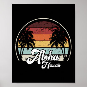 Aloha Hawaii Palms Cool Casual Summer Beach Vacati Poster