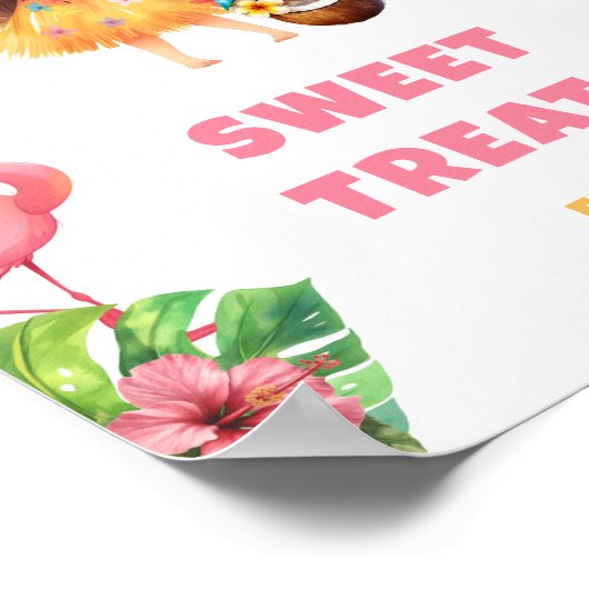 Aloha hawaii party snoep en traktaties poster (Hoek)