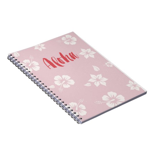 Aloha Hawaii pastel roze notebook Notitieboek (Rechterzijde)