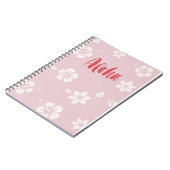 Aloha Hawaii pastel roze notebook Notitieboek (Linkerzijde)