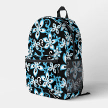 ALOHA HAWAII PATROON IN ZWART/BLAUW