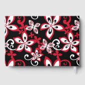 ALOHA HAWAII PATROON IN ZWART EN ROOD GASTENBOEK (Achterkant)