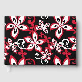ALOHA HAWAII PATROON IN ZWART EN ROOD GASTENBOEK