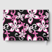 ALOHA HAWAII PATROON IN ZWART EN ROZE GASTENBOEK (Achterkant)