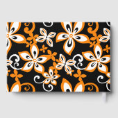 ALOHA HAWAII PATROON IN ZWART EN SINAASAPPEL GASTENBOEK (Achterkant)